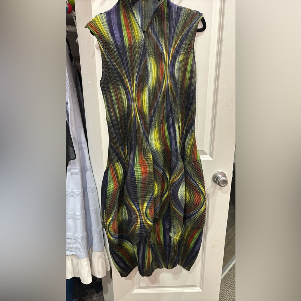 Colorful Pleated Dress